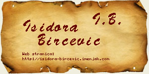 Isidora Birčević vizit kartica